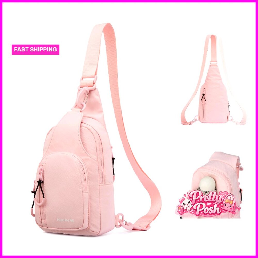 Lightweight Crossbody Sling Bag, Water Resistant, 5 Pockets, Adjustable Strap